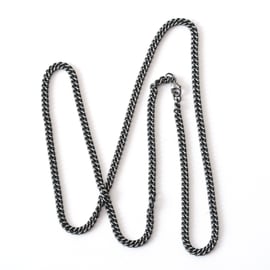 Oxidised Sterling Silver Curb Chain