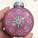 Hand painted dot mandala Christmas Ornament
