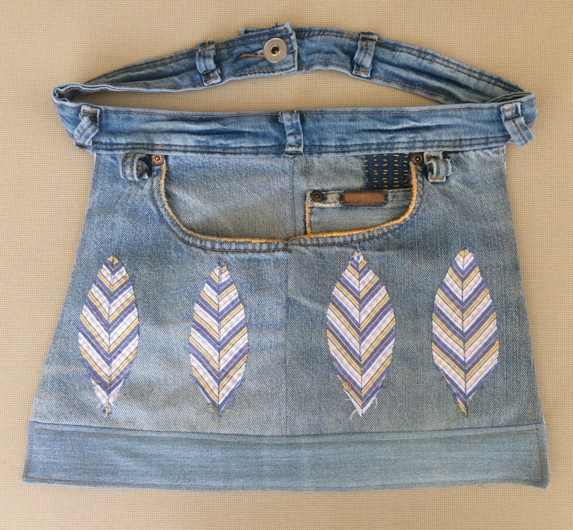 Gardening apron, craft apron,  bbq  apron, repurposed denim, unique gift