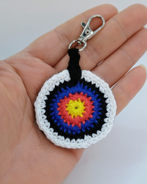 Keyring - Crocheted Archery Target - Bag Charm
