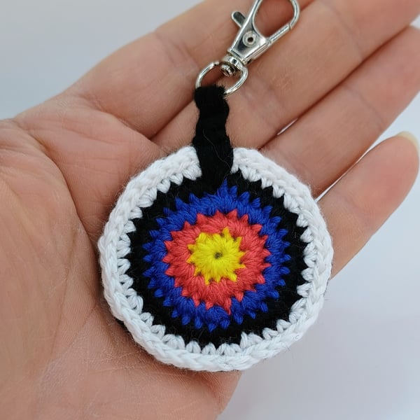 Keyring - Crocheted Archery Target - Bag Charm