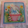 100% cotton fabric.  Bunny,basket  Sold separately, postage .62p for many (34)