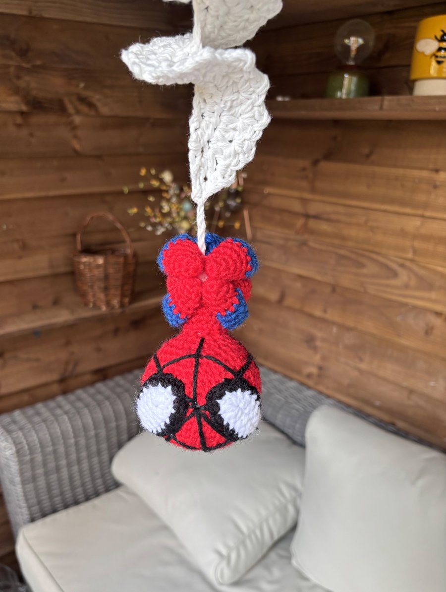 Spider-Man hand crocheted spinner (medium)