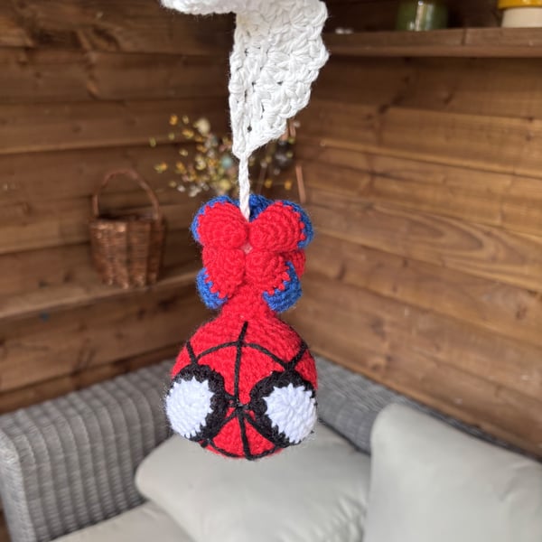 Spider-Man hand crocheted spinner (medium)