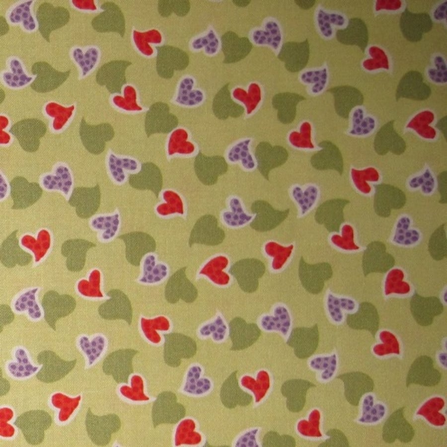 Red & Purple Hearts, Fabric Freedom; fat quarter