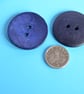 Large Navy Blue Indigo Coconut Shell Button 30mm - Image 3