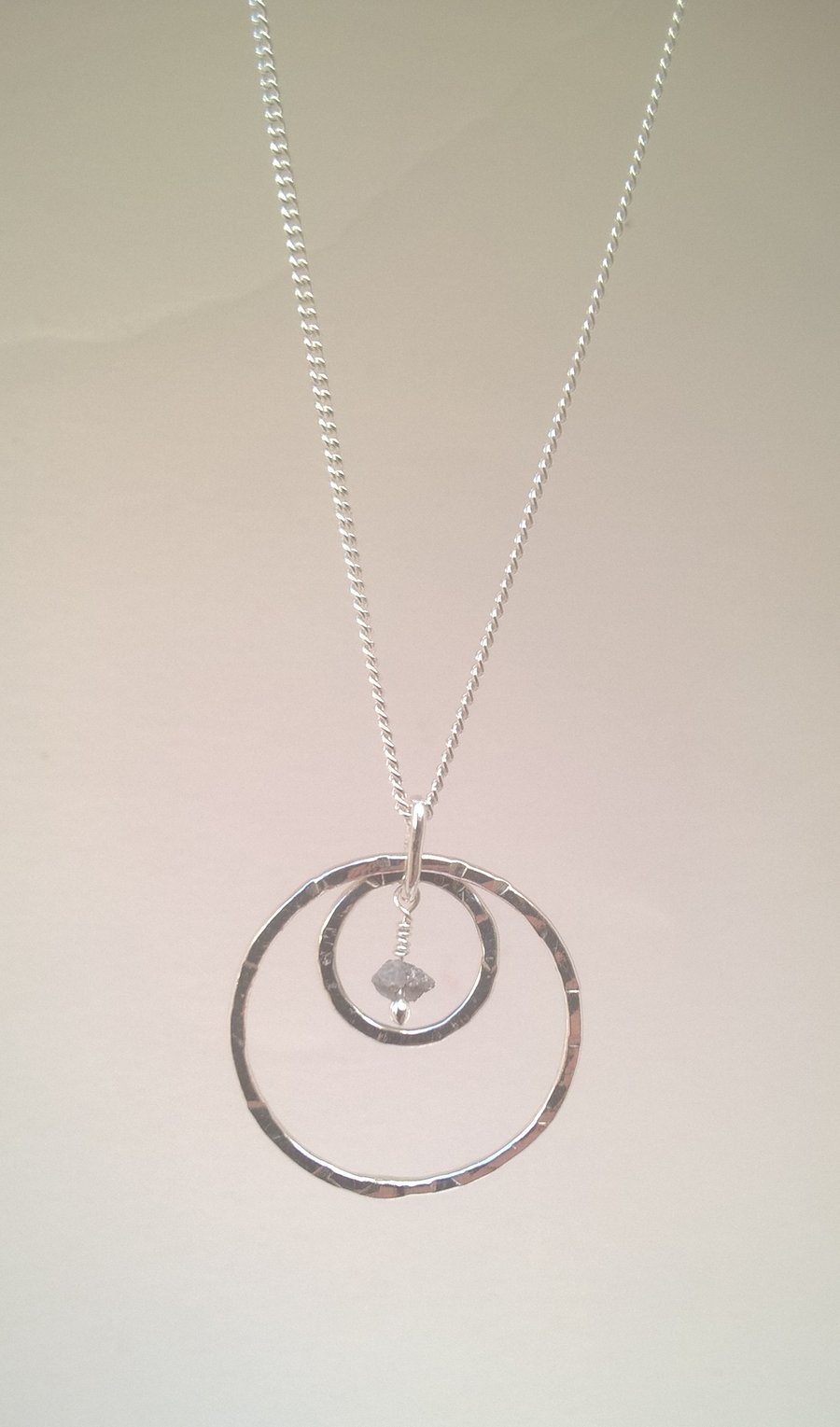 Raw Diamond and Silver necklace