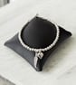 Sterling Silver Feather Heart Charm Bracelet, Adjustable Slider Clasp - Image 8