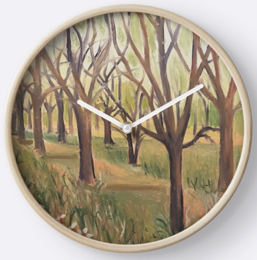 Beautiful Wall Clock Featuring The Painting ‘Inspiration In The Wild Garden’