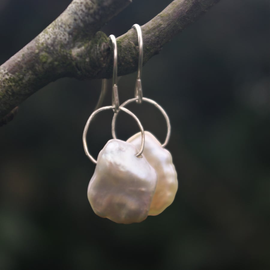  Keshi Freshwater Pearl Earrings