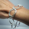 Hallmarked Sterling Silver Bracelet, Double Ring Bracelet