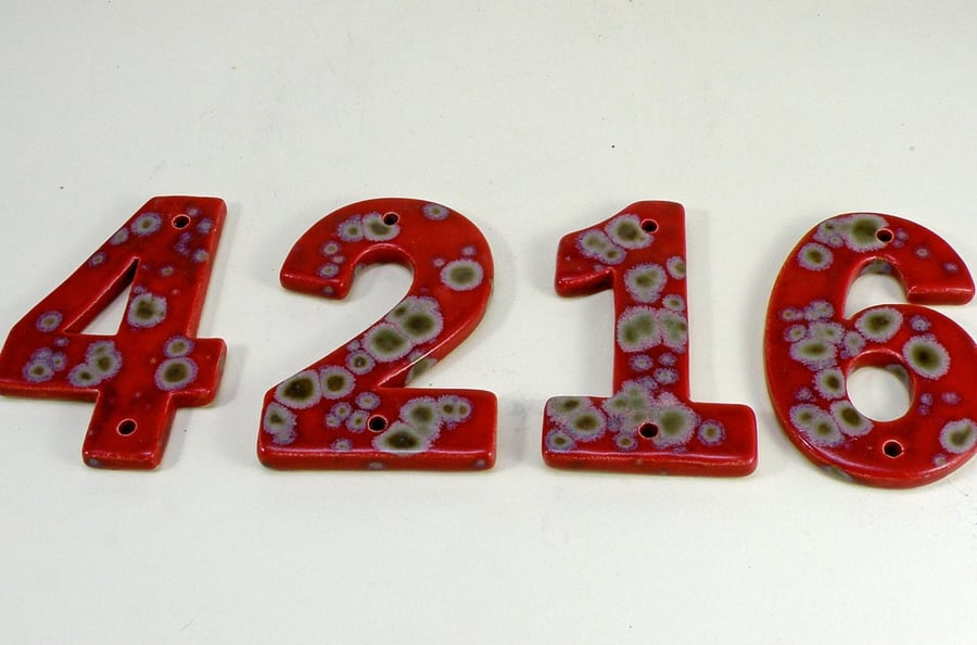 House Numbers stoneware House Tiles Ceramic house Address Numbers