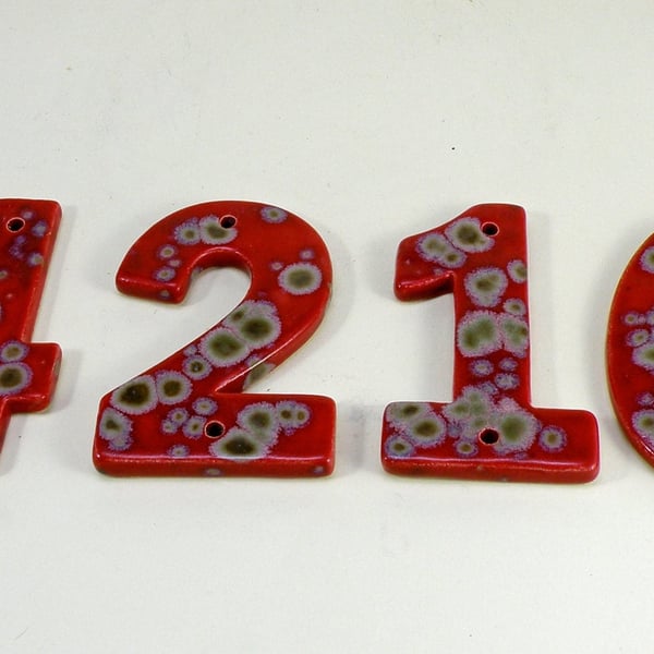 House Numbers stoneware House Tiles Ceramic house Address Numbers
