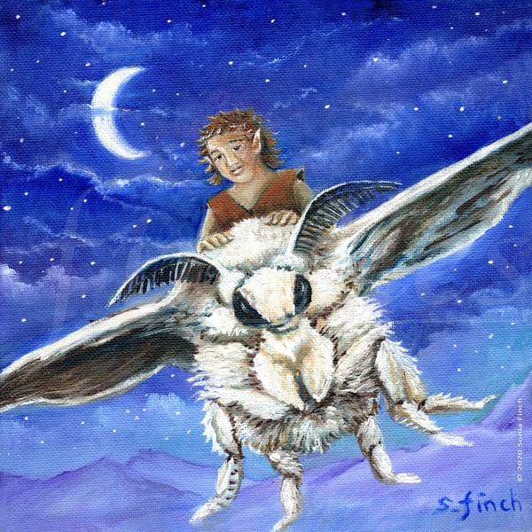 Elf Moth Rider - Limited Edition Giclée Print
