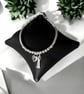 Sterling Silve Heart Lock & Tassel Charm Bracelet, Beaded Ball Bracelet - Image 10