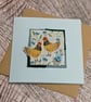 Chicken love fabric greeting card - Image 2