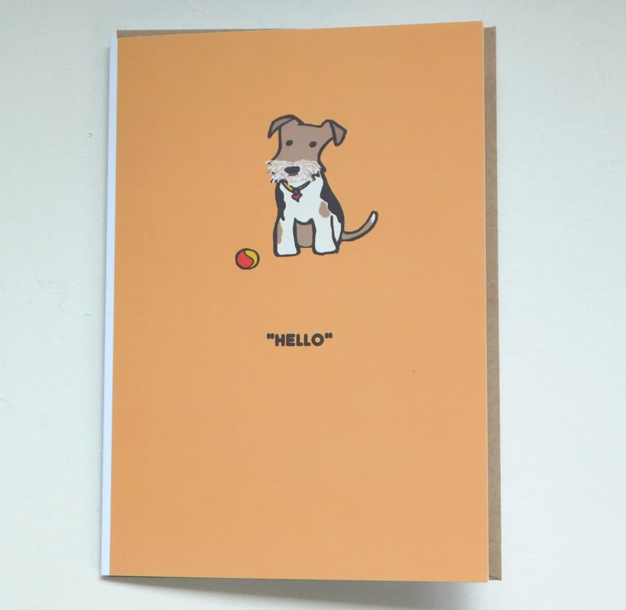 Fox Terrier Greetings Card - Hello