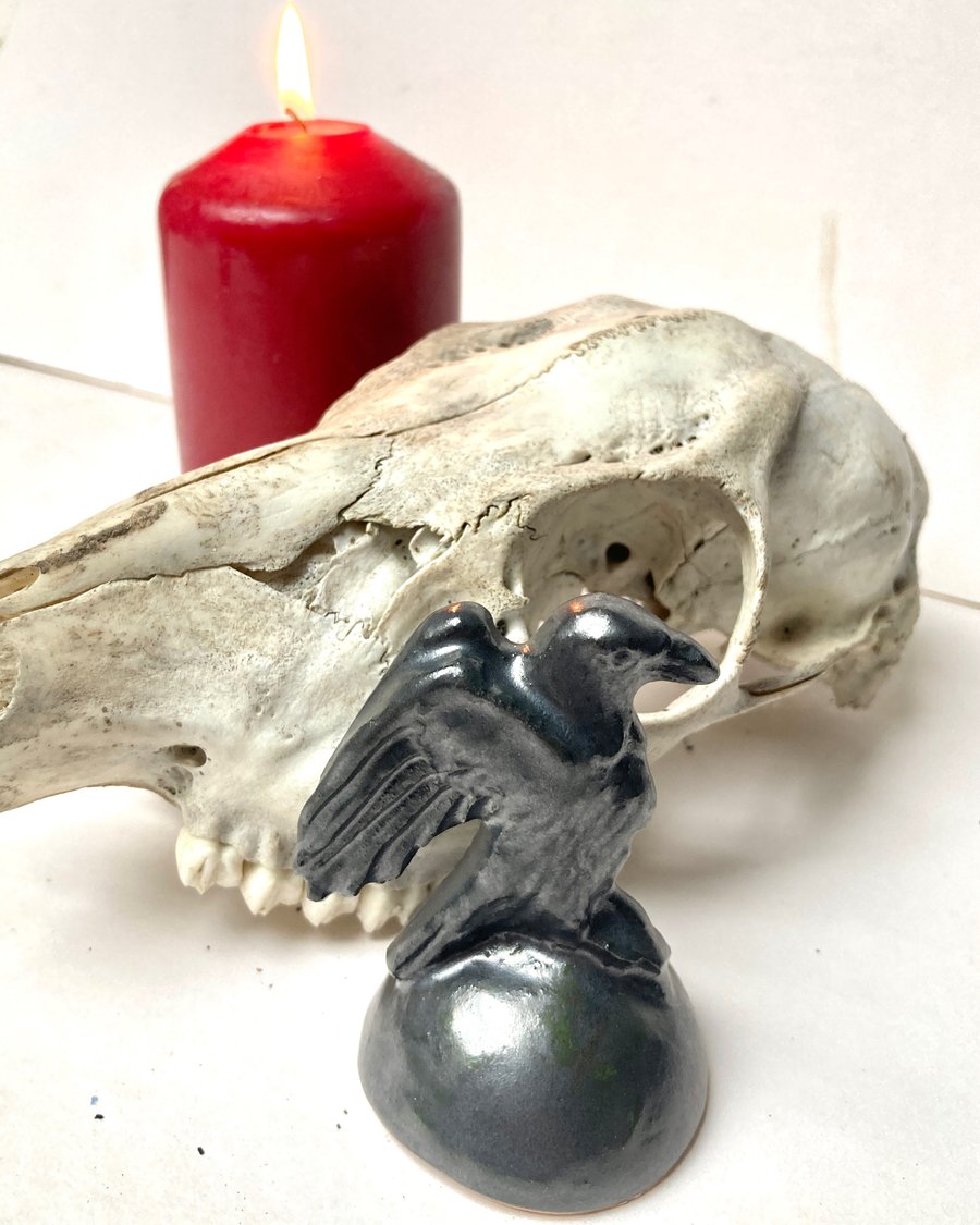 Crow Candle Snuffer Ornament 