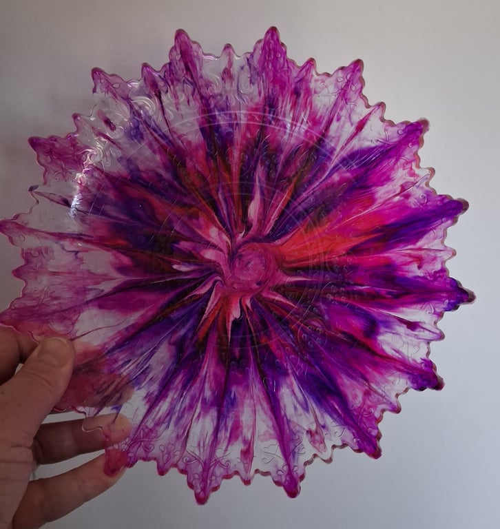 Handmade epoxy resin decorative plate dish