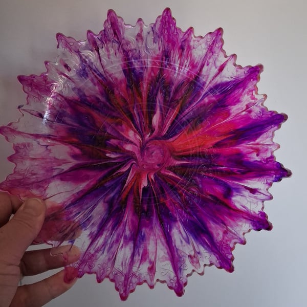 Handmade epoxy resin decorative plate dish