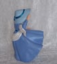 Blue Ceramic Hand Painted Girl Lady Figurine Free Standing Ornament Decoration. - Image 4