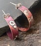 Large Textured Copper Hoop Stud Earrings - Image 7