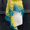 Zing and Teal Triangle Lace Shawl