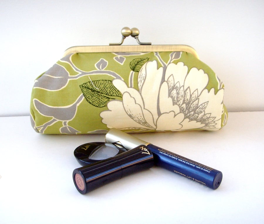 Lime Tree Peony Clutch Bag