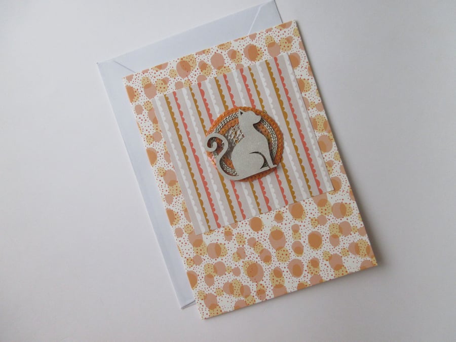 Cat Blank Greetings Card suitable for Happy Birthday Thank You etc
