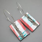 Modernist stripey paper earrings