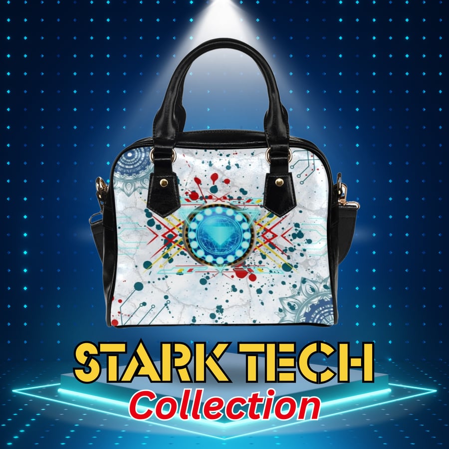 Stark Tech Superhero Inspired PU Leather Shoulder Bag.