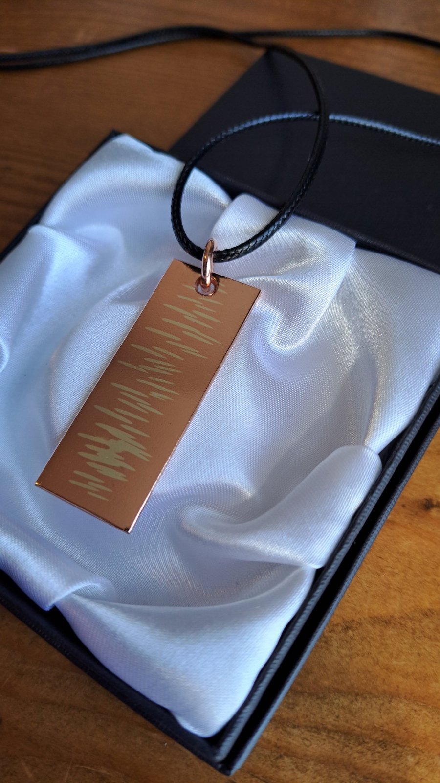 Copper Necklace with silver inlay, Handmade Pendant