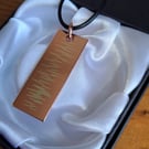 Copper Necklace with silver inlay, Handmade Pendant