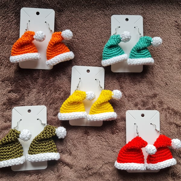 Christmas Santa Hat Earrings 