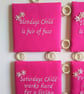 Gift Nursery Rhyme Wall Hanging for a Childs Bedroom, Birth Days of the Week - Image 2