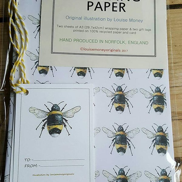 Bee wrapping paper