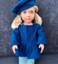 Fleece coat with beret for Our Generation or Baby Born dolls