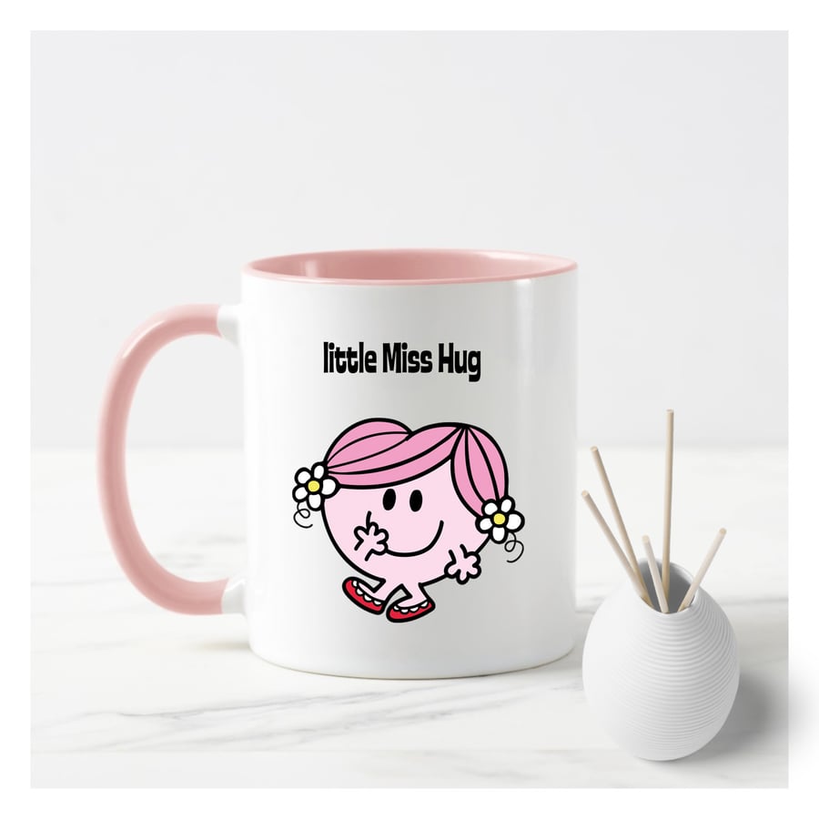 Mr Men Little Miss Hug custom mug funny mum gift, 