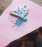 Whimsical sea glass and sea pottery fairy house - Image 8