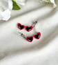 Red Heart Sunglasses Acrylic Earrings -  Retro Hoop Dangles - Image 7