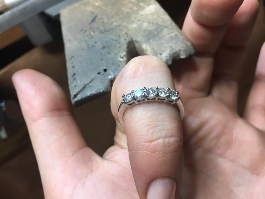 Diamond half eternity platinum ring