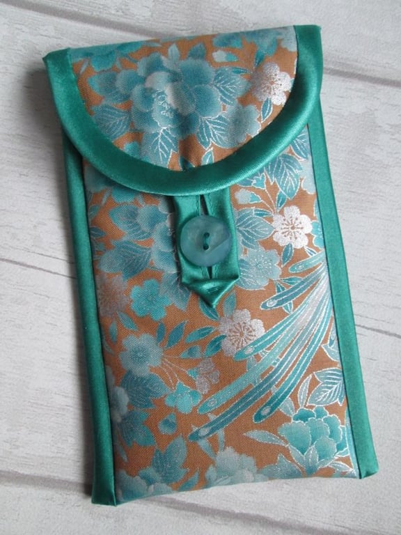 Oriental Blue Bird Soft Fabric Glasses Case or Phone Case