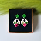 Floral Flower Polymer Clay Earrings 