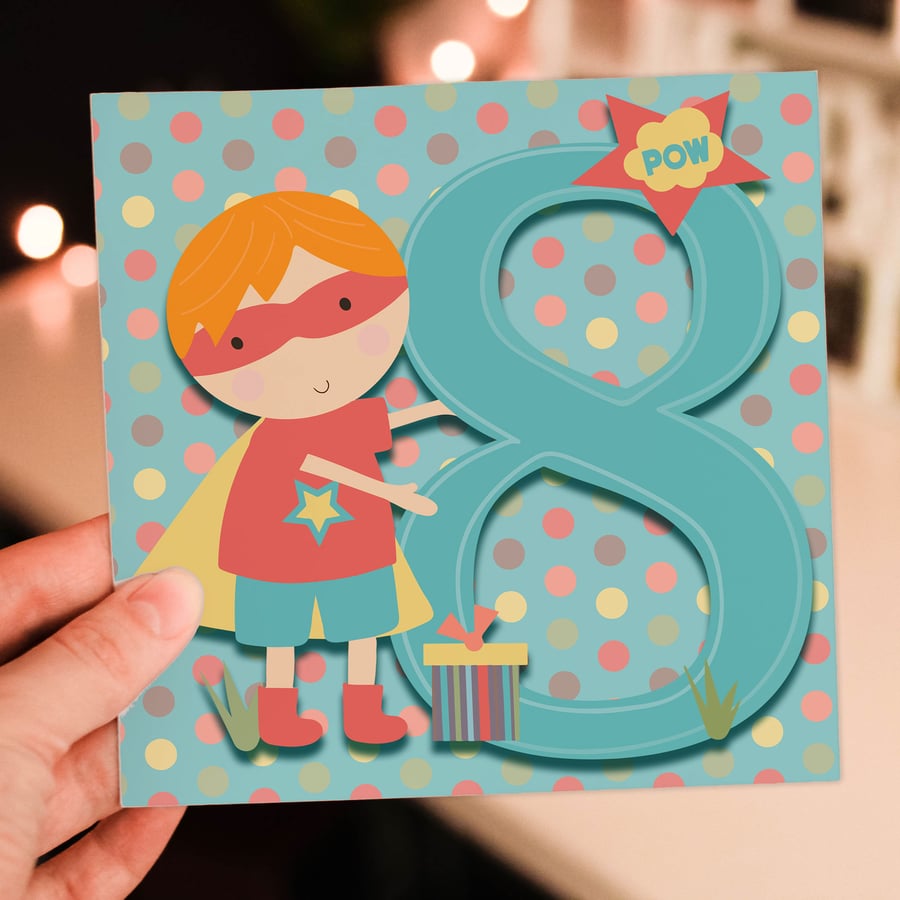 Boy’s 8th birthday card