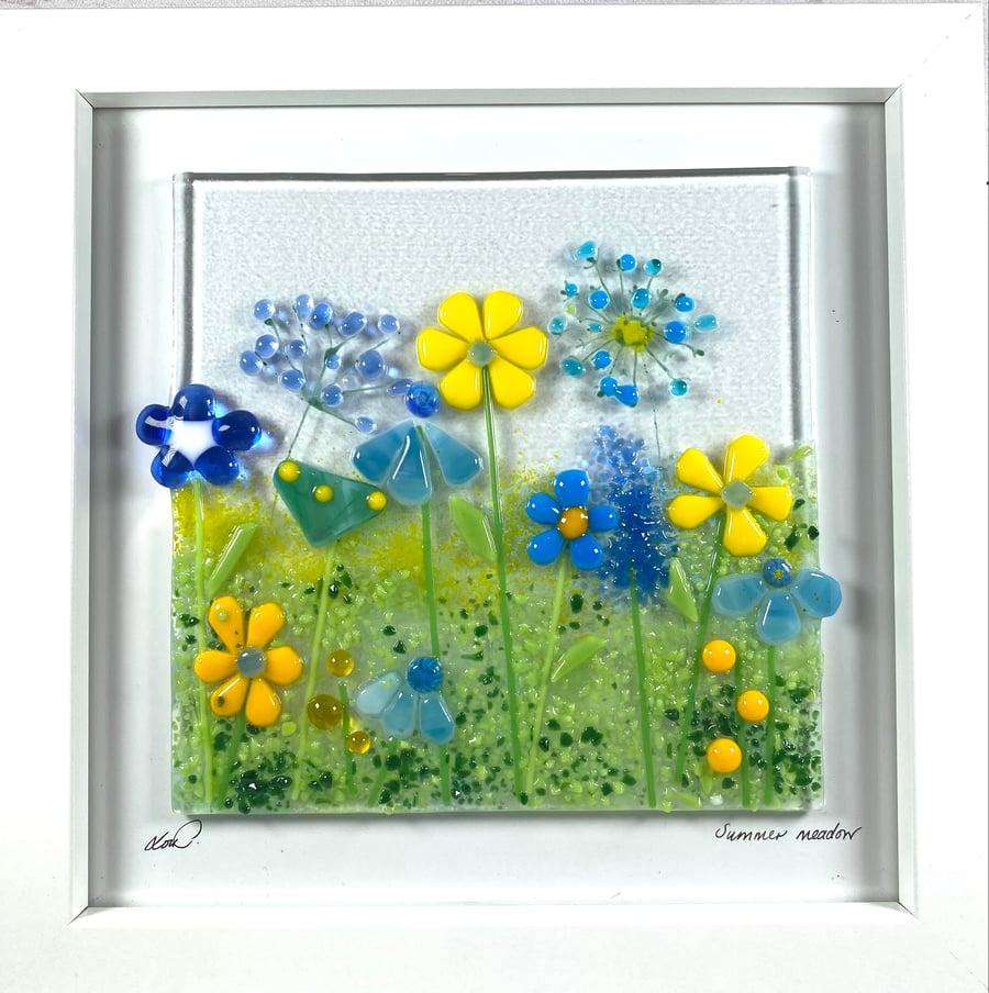 Fused glass meadow flowers  picture