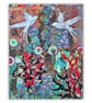 Original art quilt - textile art - Swifts - wildflowers - wall hanging- upcycled