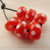 red and white spotty lampwork glass beads