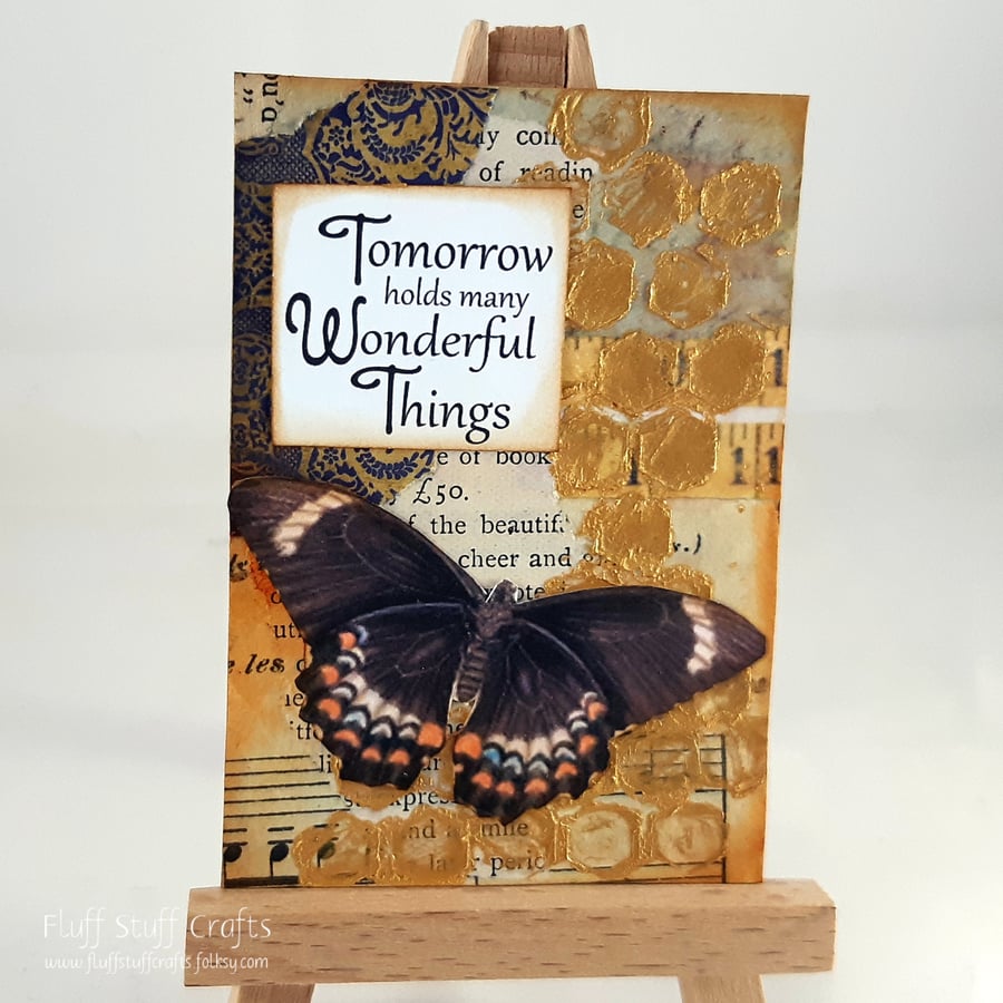 Mixed media ACEO - butterfly