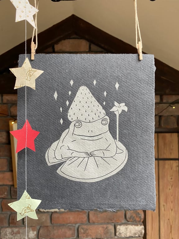 Strawberry Frog Lino Print