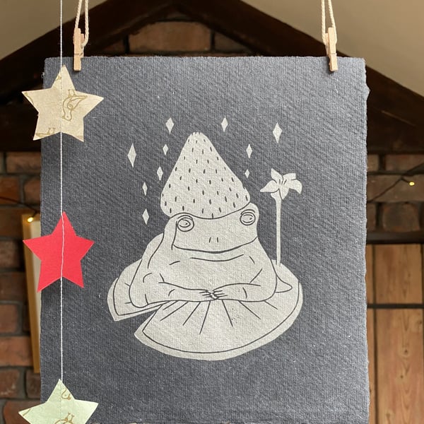 Strawberry Frog Lino Print